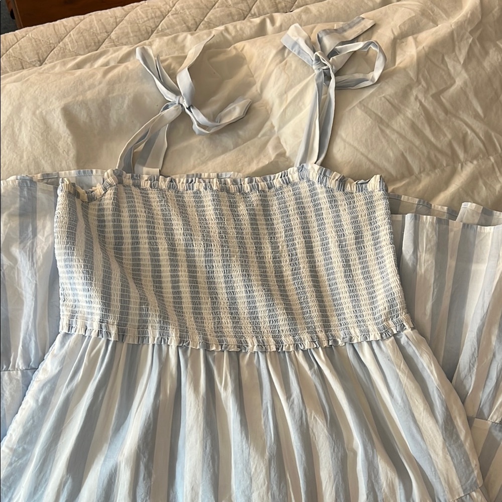 J Crew Blue and White Striped Dress